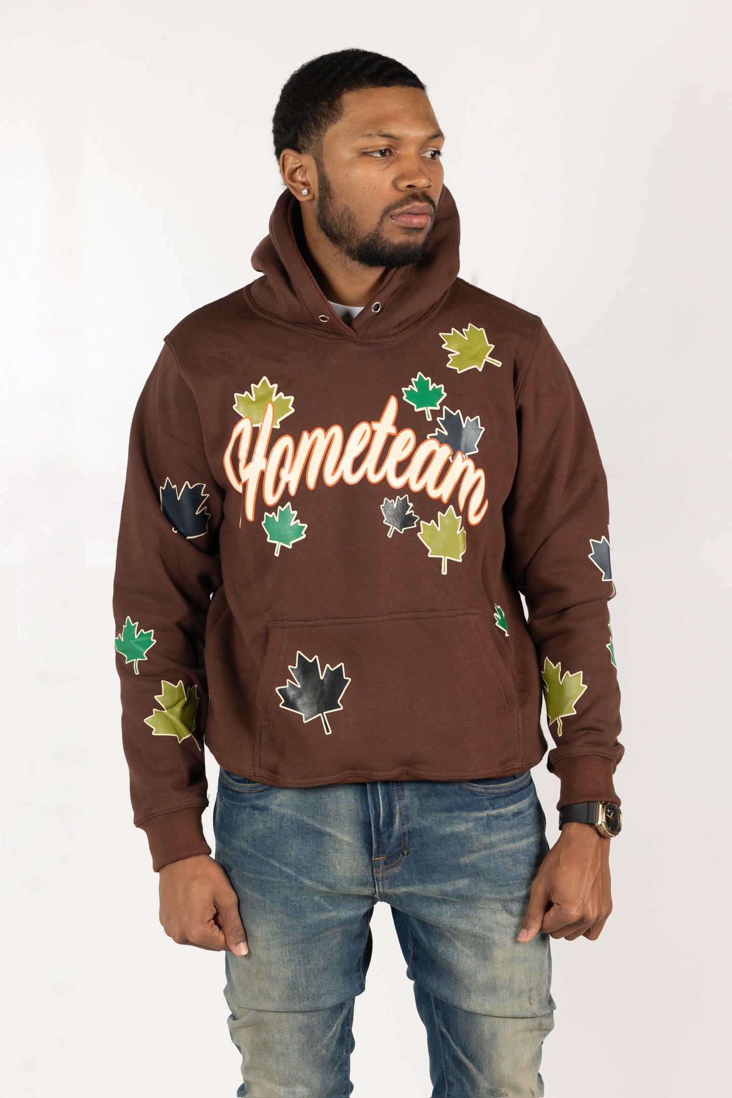 HOMETEAM LEAVES HOODIE BROWN