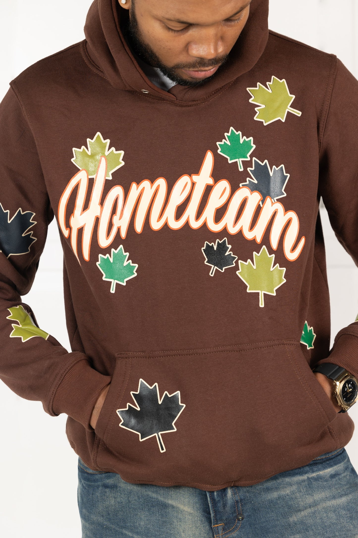 HOMETEAM LEAVES HOODIE BROWN