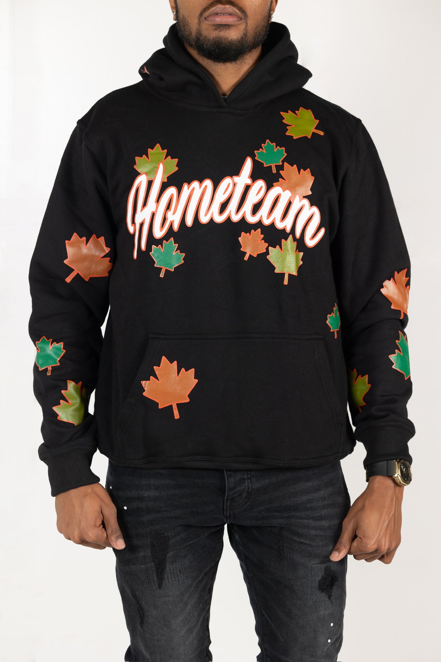 HOMETEAM LEAVES HOODIE BLACK/MULTI-COLOR