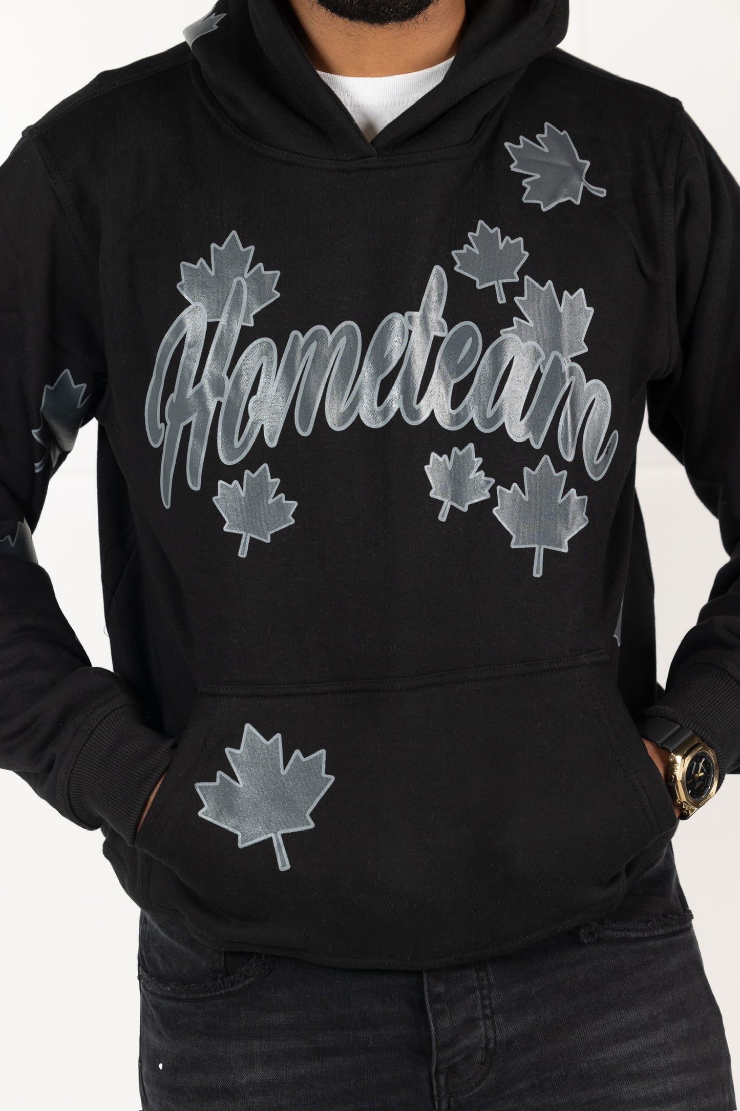 HOMETEAM LEAVES HOODIE BLACK/GRAY