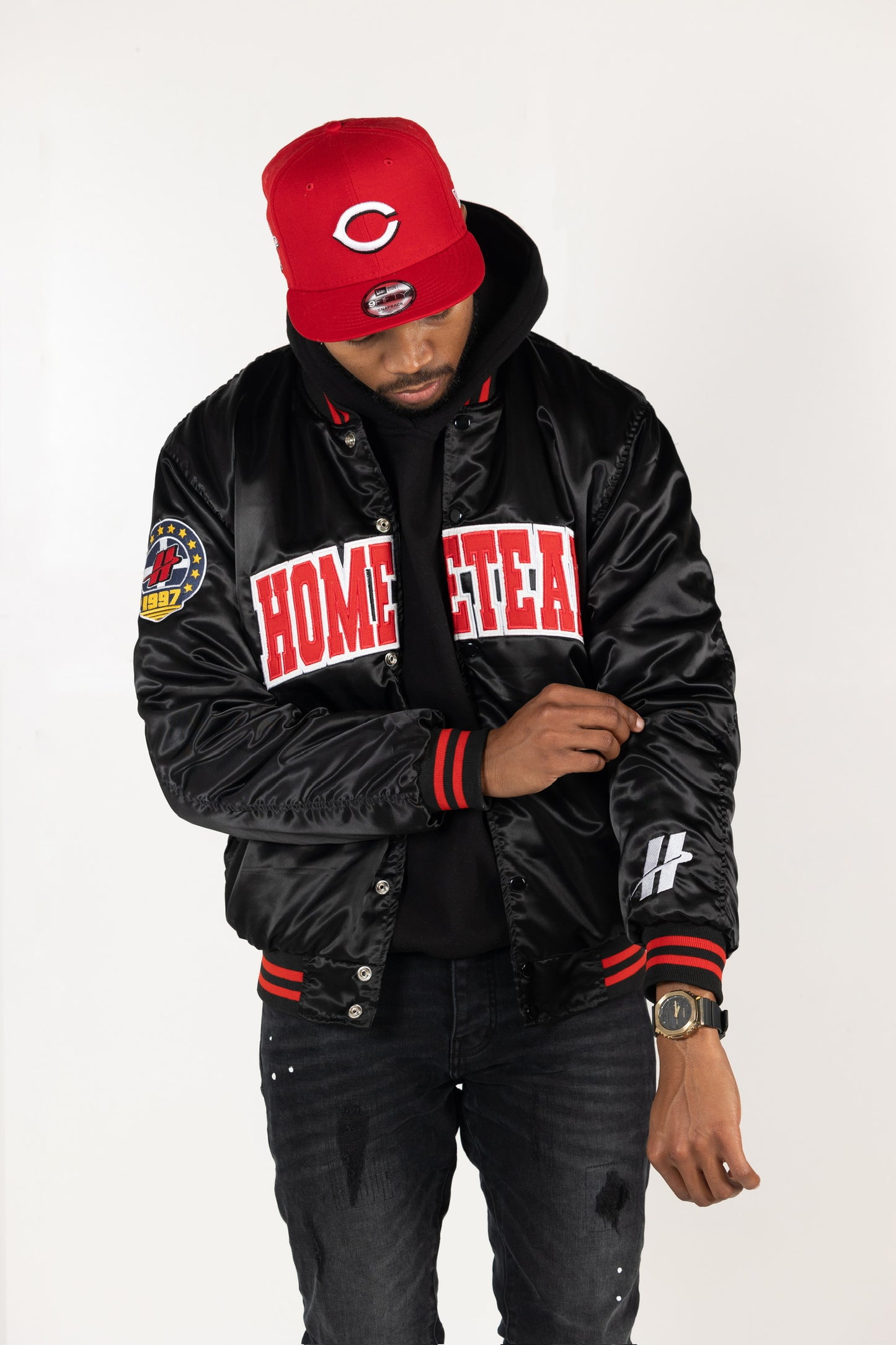 HOMETEAM VARSITY JACKET BLACK