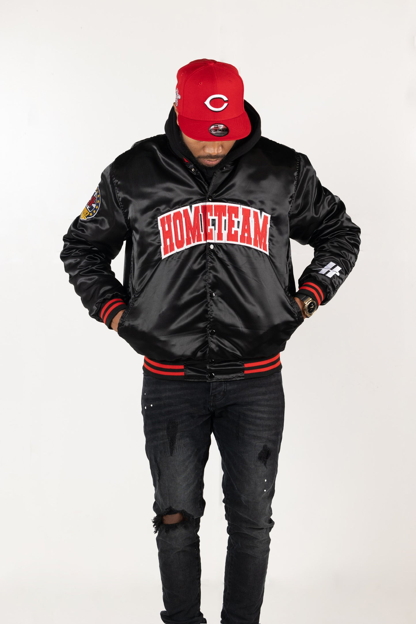 HOMETEAM VARSITY JACKET BLACK