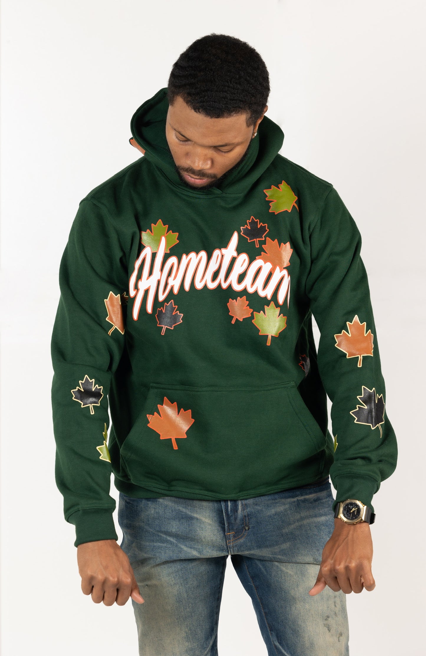 HOMETEAM LEAVES HOODIE GREEN